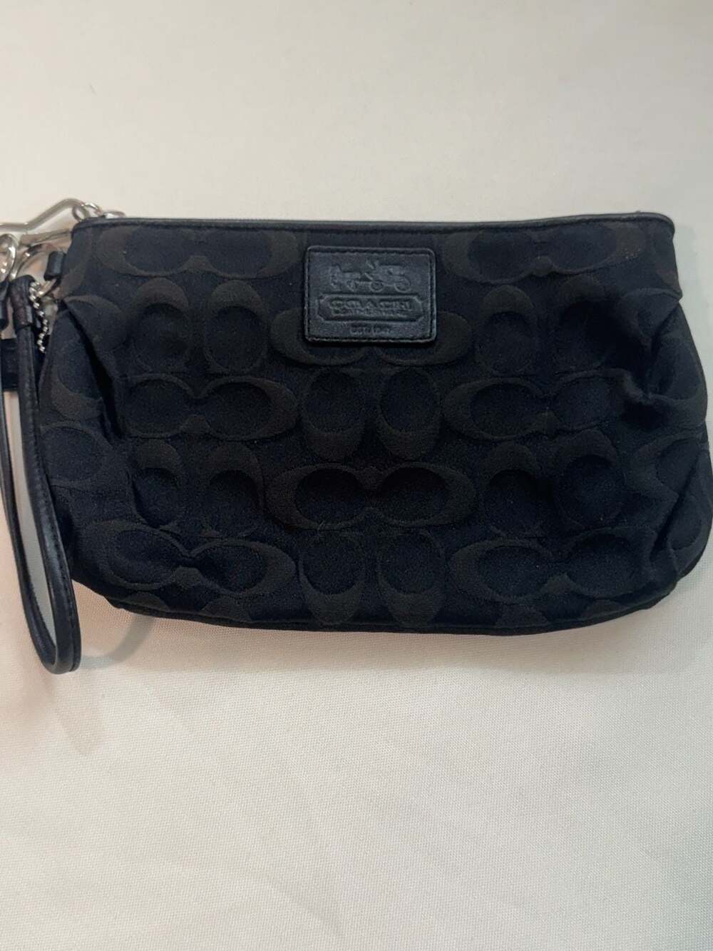 Coach Vintage Y2K Black Signature C Jacquard Wristlet Mini Bag